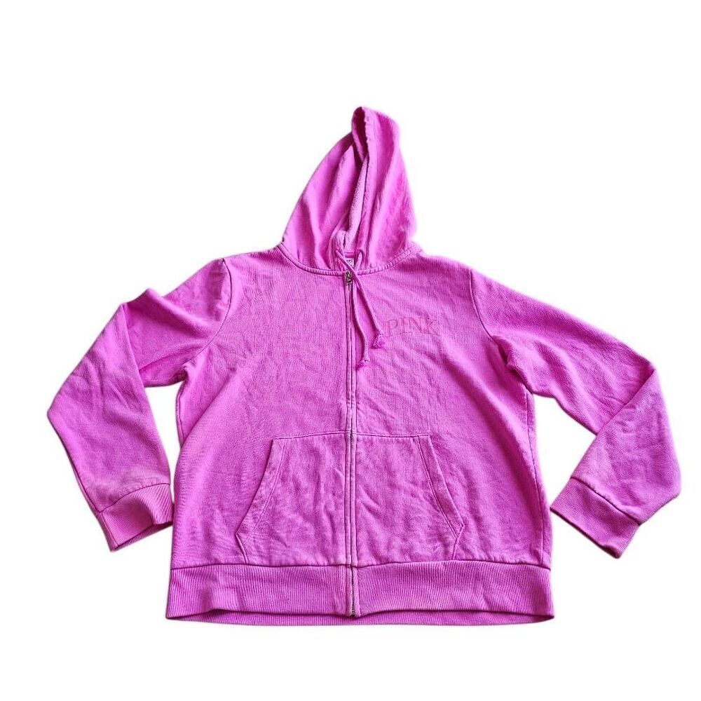 Pink victoria secret womens Sz L pink everyday full zip hoodie jacket new